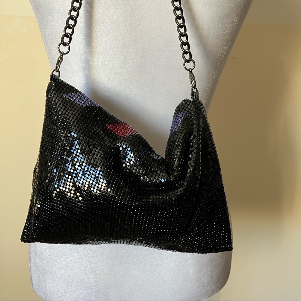 Whiting and Davis Chainmail Mesh Art Deco-inspired Chevron Metallic Evening Bag - Picture 10 of 13